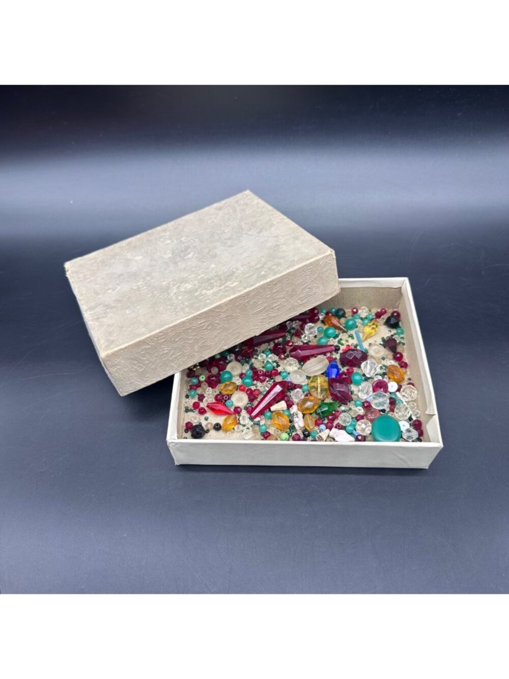 Vintage Beads Lot Jewelry Crafting Glass Plastic Mix Seed Bead DIY Mid Century